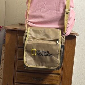 National Geographic Beige and Black Messenger Bag